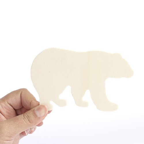 Pack of 24 Unfinished Wood Bear Cutout by Factory Direct Craft - Blank Wooden Bear Craft Shapes to Turn into Polar Bears, Panda Bears, Grizzly Bears, Factory Direct Craft