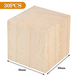 BUYGOO 30Pcs 2 inch Wooden Cubes Unfinished Wood Blocks for Wood Crafts, Wooden Cubes, Wood Square Blocks for Crafts and DIY Décor, Great for Baby BUYGOO