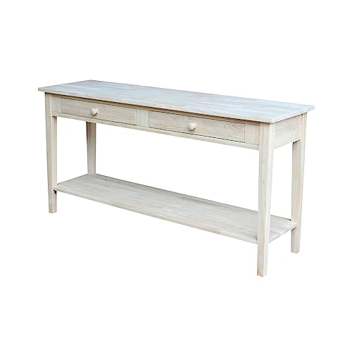 IC International Concepts Spencer Server Extended Length Console Table, Unfinished - WoodArtSupply