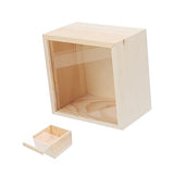 Abaodam 4pcs Box storage wooden box unfinished wooden case wood treasure chest Natural wooden gift case wooden jewelry case wood trinket containers Abaodam