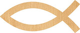 Jesus Fish Laser Cut Out Wood Shape Craft Supply - 2" Generic