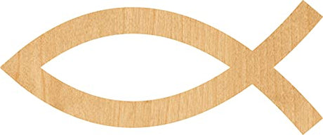 Jesus Fish Laser Cut Out Wood Shape Craft Supply - 2" Generic