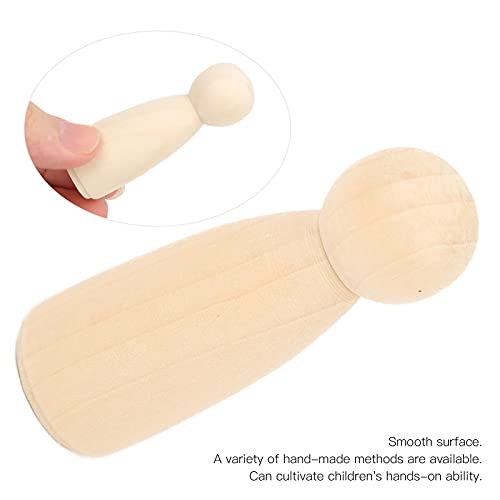 10Pcs Wooden Peg Dolls 75mm / 3.0in Unfinished Doll People Burr‑Free Develop Hands‑On Skills Wooden Decorative Figures for Kids Art and Creative DIY Pssopp