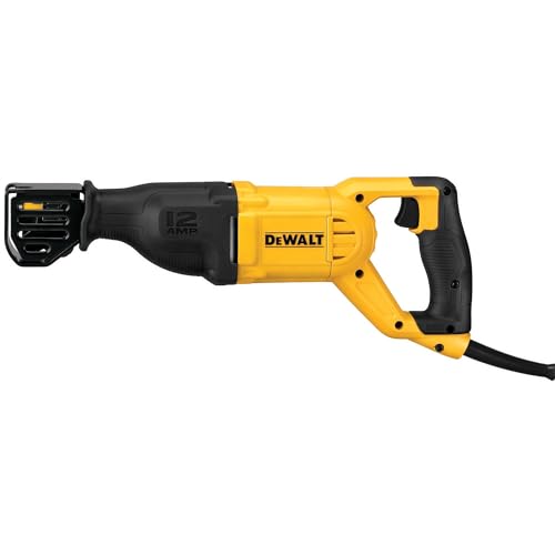 DEWALT Reciprocating Saw, 12 Amp, 2,900 RPM, 4-Position Blade Clamp, Variable Speed Trigger, Corded (DWE305), Large DEWALT