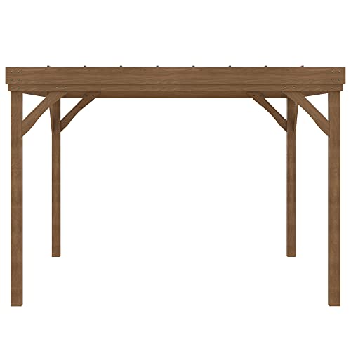 Outsunny 10' x 12' Outdoor Pergola, Wood Gazebo Grape with Concrete Anchors for Climbing Plant Support at Garden, Patio, Backyard, Deck, Brown