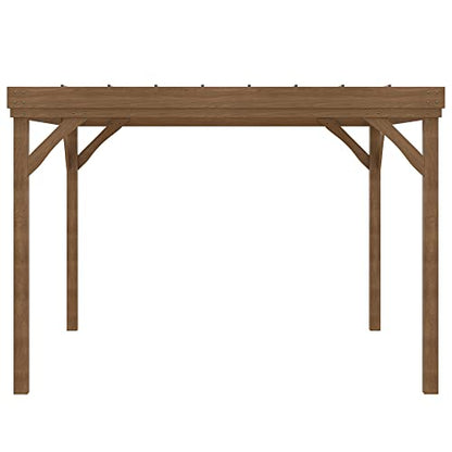 Outsunny 10' x 12' Outdoor Pergola, Wood Gazebo Grape with Concrete Anchors for Climbing Plant Support at Garden, Patio, Backyard, Deck, Brown