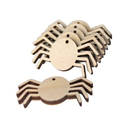 ALL SIZES BULK (12pc to 100pc) Unfinished Wood Wooden Laser Cutout Halloween Spider Dangle Earring Jewelry Blanks Shape Charms Crafts Made in Texas