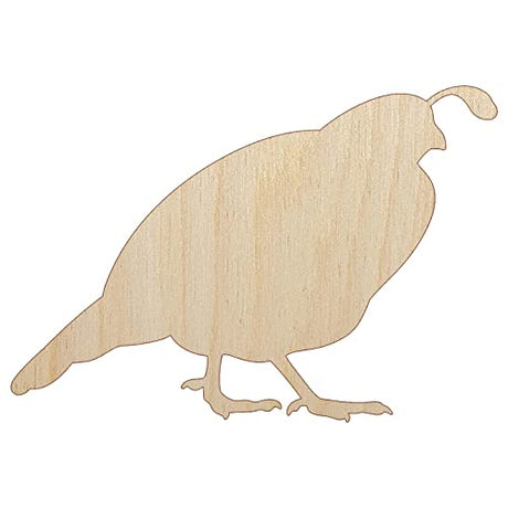 Plump California Quail Unfinished Wood Shape Piece Cutout for DIY Craft Projects - 1/8 Inch Thick - 6.25 Inch Size Sniggle Sloth