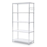 Alera SW653618SR 36 in. x 18 in. x 72 in. Five-Shelf Wire Shelving Kit with Casters and Shelf Liners - Silver Alera