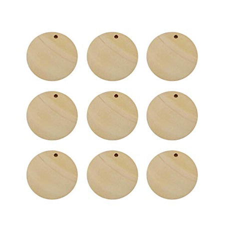 50pcs Unfinished Round Earrings Christmas Baubles Unfinished Wood Cutouts Wooden Flat Chips Craft Wood Slices Wooden Discs Wooden Embellishments SUPVOX