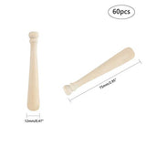 OLYCRAFT 60pcs Unfinished Mini Wooden Baseball Bats 3 Inch Half Drilled Natural Wood Baseball Bat Unpainted Baseball Bat Beads for Keychain OLYCRAFT
