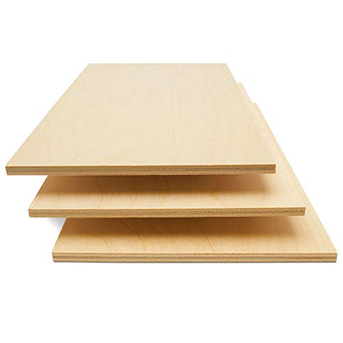 Baltic Birch Plywood, 6 mm 1/4 x 12 x 24 Inch Craft Wood, Box of 6 B/BB Grade Baltic Birch Sheets, Perfect for Laser, CNC Cutting and Wood Burning, Woodpeckers