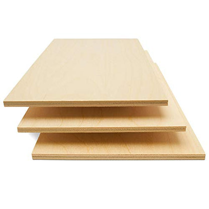 Baltic Birch Plywood, 6 mm 1/4 x 12 x 24 Inch Craft Wood, Box of 6 B/BB Grade Baltic Birch Sheets, Perfect for Laser, CNC Cutting and Wood Burning,