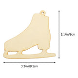 SEWACC 40 Sets Christmas Ice Skates Wooden Pendants Unfinished Wood Chips DIY Wood Slices Graffiti Pendants Hanging Ornaments SEWACC