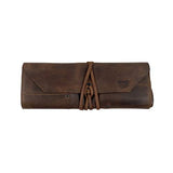 Hide & Drink, Big Tool Roll-Up Bag with 12 Slots, Workshop Storage, Woodworking Tools Organizer, Rustic Case, Full Grain Leather, Handmade, Bourbon Hide & Drink