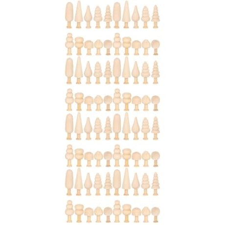 Kisangel 80pcs Unfinished Wood Crafts Wood Tree Figures and Mushroom DIY Craft for Arts and Crafts Projects Kisangel