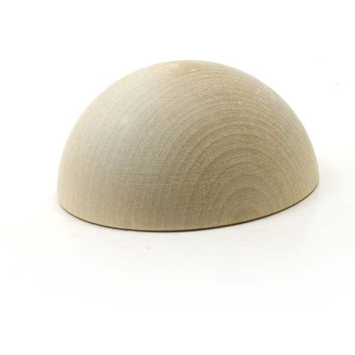 Mylittlewoodshop Pkg of 1 - Split Ball - (1/2 of a 3 inch Ball) 3 inches in Diameter and 1-1/2 inches Thick Unfinished Wood (WW-CPB300-1) Unique Wood Shapes