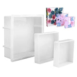 Square Silicone Molds for Resin, Large Resin Mold Glossy Deep Square Molds 6.6''x 2'' w (with 2 Small Square or Rectangular molds) Deep Epoxy Resin AOEDEO