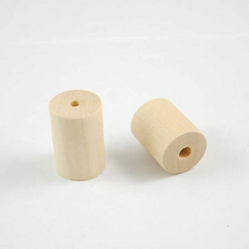 Hand Jewelry Ornament Crafts 60 Pcs Unfinished Wooden Craft Blocks Cylinders Wooden Tube Hole Round Bar for Art Crafts DIY Jewelry Accessories EXCEART