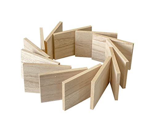 36 Pieces Unifinished Wooden Cutouts for Crafts,2.5 x 3.5 Inches Regtangle Shape, 6.4mm 1/4th Inch Thick Unfinished Wood Tiles Cregugua