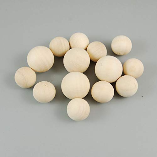 Milisten 200Pcs DIY Wooden Balls 14MM Unfinished Wooden Beads Jewelry Making Accessories Without Hole for DIY Milisten