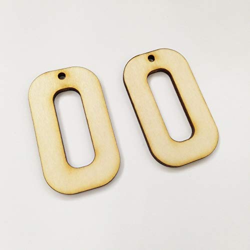 30PCS Unfinished Wood Laser Cutout Hollow Rectangle Bars,DIY Unfinished Bar Dangle Earring Jewelry Blanks,Wood Jewelry,Wood Jewelry Blanks (2") ACFENG