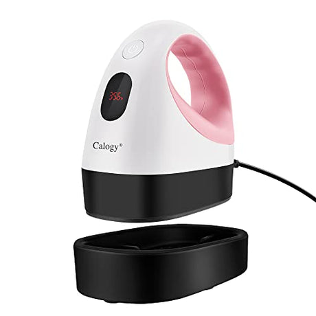 Calogy Mini Heat Press, Heat Transfer Machine, Constant Temp Control, Insulated Safety Base, Fits for Crafts, T-Shirt, Hat, Cap, Pillows (White Pink) Calogy