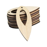 ALL SIZES BULK (12pc to 100pc) Unfinished Wood Wooden Laser Reverse Slim Teardrop Dangle Earring Jewelry Blanks Charms Shape Crafts Made in Texas Texan Wood Crafts