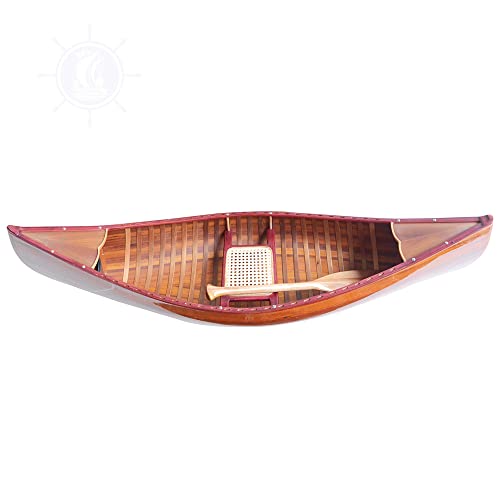 Wooden Canoe with Ribs, 6-Feet for Display Wooden Boat USA