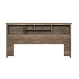 Drifted Gray King Size Bookcase Headboard – Stylish & Space-Saving Design by Prepac Prepac