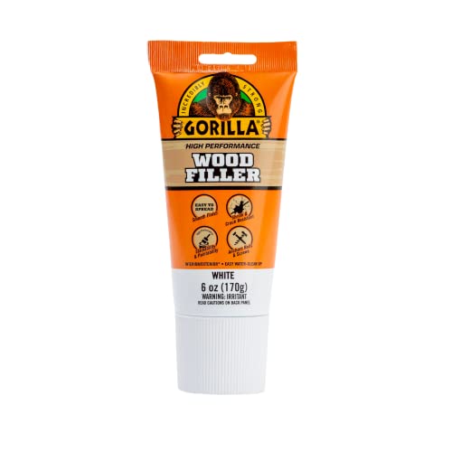 Gorilla All Purpose Wood Filler, 6oz Tube, White (Pack of 1) - WoodArtSupply