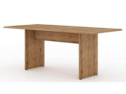 Manhattan Comfort Nomad Mid Century Modern Rustic Dining Table, 67.91", Nature - WoodArtSupply