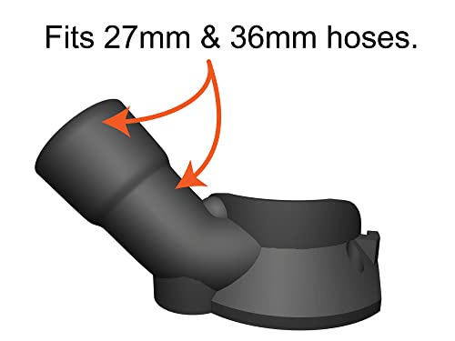 Trim Router Hose Adapter, Compatible with DeWalt DCW600 and DWP611 to Festool 27mm and 36mm Hose, Black WoodArtSupply