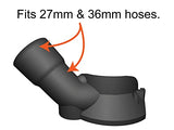 Trim Router Hose Adapter, Compatible with DeWalt DCW600 and DWP611 to Festool 27mm and 36mm Hose, Black WoodArtSupply