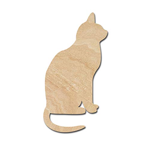 Cat Wood Cutouts for crafts, Laser Cut Wood Shapes 5mm thick Baltic Birch Wood, Multiple Sizes Available - WoodArtSupply