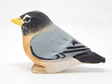 Selsela Robin Keychain Ring Clip Charm Bird Miniature Wood Songbird Mini Figurine Small Animal Selsela