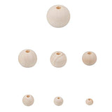 Foraineam 1000 Pieces Wood Beads Unfinished Natural Wooden Loose Beads Round Spacer Beads for Craft Making (6mm, 8mm, 10mm, 12mm, 14mm, 16mm, 20mm) Foraineam