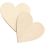 NINGWAAN 100 PCS 3 Inch Wooden Heart Cutouts, Unfinished Wood Heart Slices, Heart Shaped Wooden Ornaments for DIY Crafts Projects, Wedding, Valentine WoodArtSupply