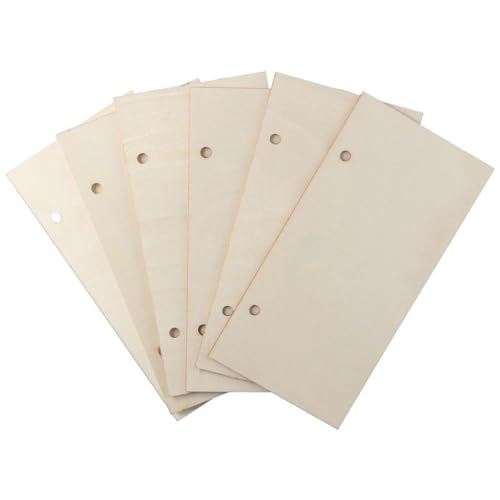 hobbyhub 6Pcs Blank Rectangle Wood Sign with Rope,Unfinished Hanging Wood Sign,Hanging Wooden Slices Banners for Door,Wall hobbyhub