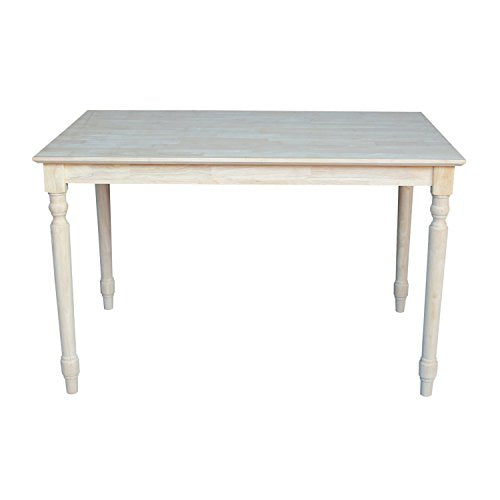 International Concepts Table Top Solid with Wood Standard Height Turned Legs, 30 by 48-Inch, Unfinished IC International Concepts