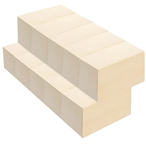 ACXFOND 10 Pack Basswood Carving Blocks, 4x2x2 inch Unfinished Wood Blocks for Crafts, Wood Carving Blocks Cubes for Home, Arts, Crafts, Class, ACXFOND