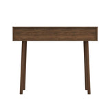 Atlantic Natural Rattan Panels with Storage Loft & Luv Remy Boho Mid-Century Console Entryway Table, Walnut Atlantic