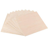 ZOENHOU 10 PCS 10 x 10 x 1/8 Inch Basswood Sheets, Thin Wood Sheets, Square Unfinished Wood Boards for DIY Crafts Projects Painting Decoration ZOENHOU
