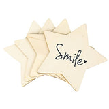 50PCS Unfinished Blank Wood Pieces, 4 Inch Natural Wooden Cutouts Ornaments for DIY Crafts Projects and Christmas Party Wedding Decoration(Star LepoHome
