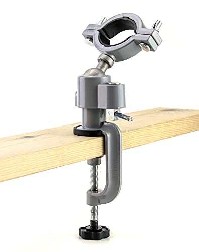 QWORK Bench Clamp Vise, 360 Degree Universal Electric Drill Stand Grinder Holder Bracket for Jewelry Making, Table Electric Drill Household