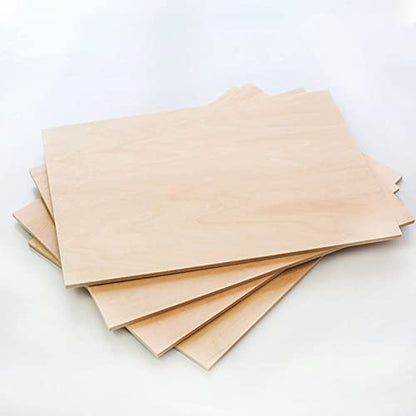 10 Pack 8 x 12 Inch Basswood Sheets, 1/8 Thin Craft Plywood Sheets, Unfinished Wood Boards for Crafts, Hobby, Model Making, Wood Burning, DIY