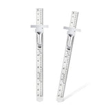 KEARING 6 Inch 15 cm Pocket Ruler Stainless Steel Ruler with Detachable Clips Imperial & Metric Graduations, 2 Pieces KEARING