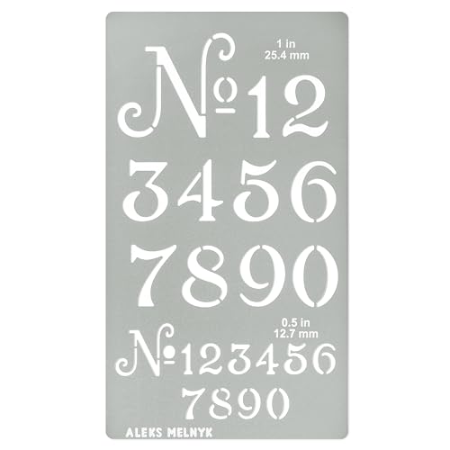 Aleks Melnyk No.452 Metal Stencil, Small Number Stencil, Size 1in and 0.5in, Old World Number, Template for Wood Burning, Pyrography Engraving, Aleks Melnyk