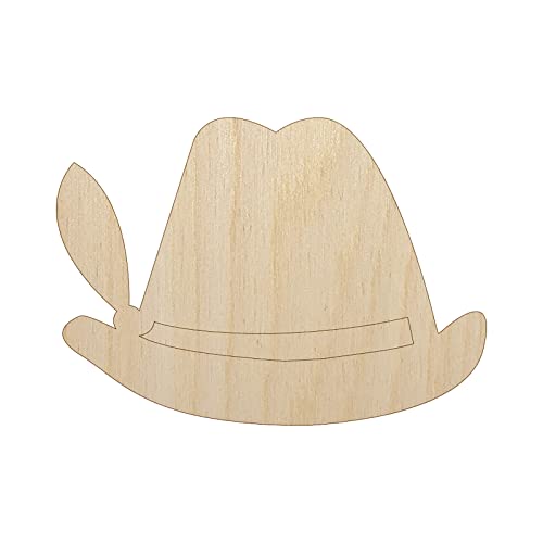 Bavarian Hat German Oktoberfest Unfinished Wood Shape Piece Cutout for DIY Craft Projects - 1/4 Inch Thick - 4.70 Inch Size Sniggle Sloth