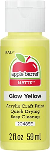 Apple Barrel Glow-In-The-Dark Acrylic Paint (2 Ounce), JA20485 Yellow - WoodArtSupply